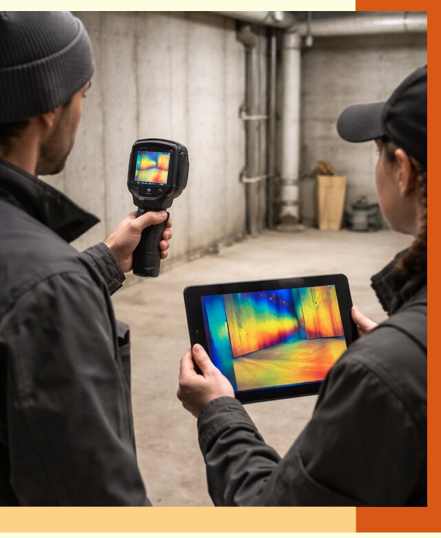 Тепловизионное обследование подвала в Чехове от 4575 руб. — проверка гидроизоляции | ТепломастерЧхв