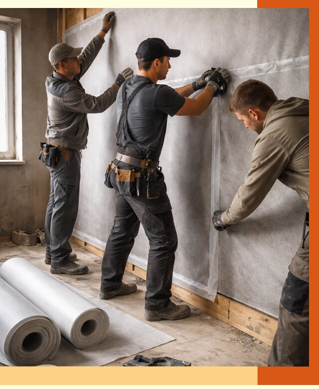 Монтаж ветроизоляции в Чехове от 4575 руб./м2 — профессионально | ТепломастерЧхв