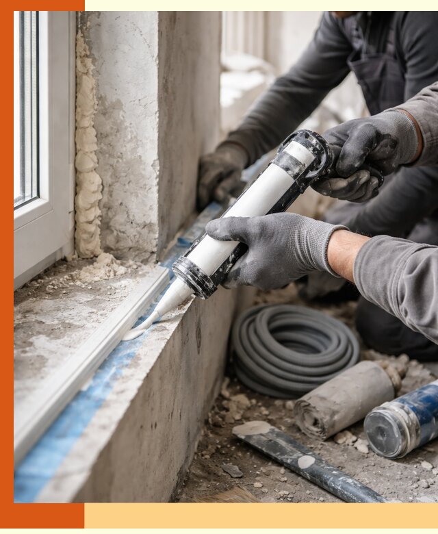 Герметизация стыков и примыканий зданий в Чехове