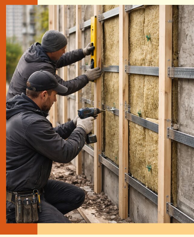 Монтаж обрешетки под утепление зданий и квартир в Чехове